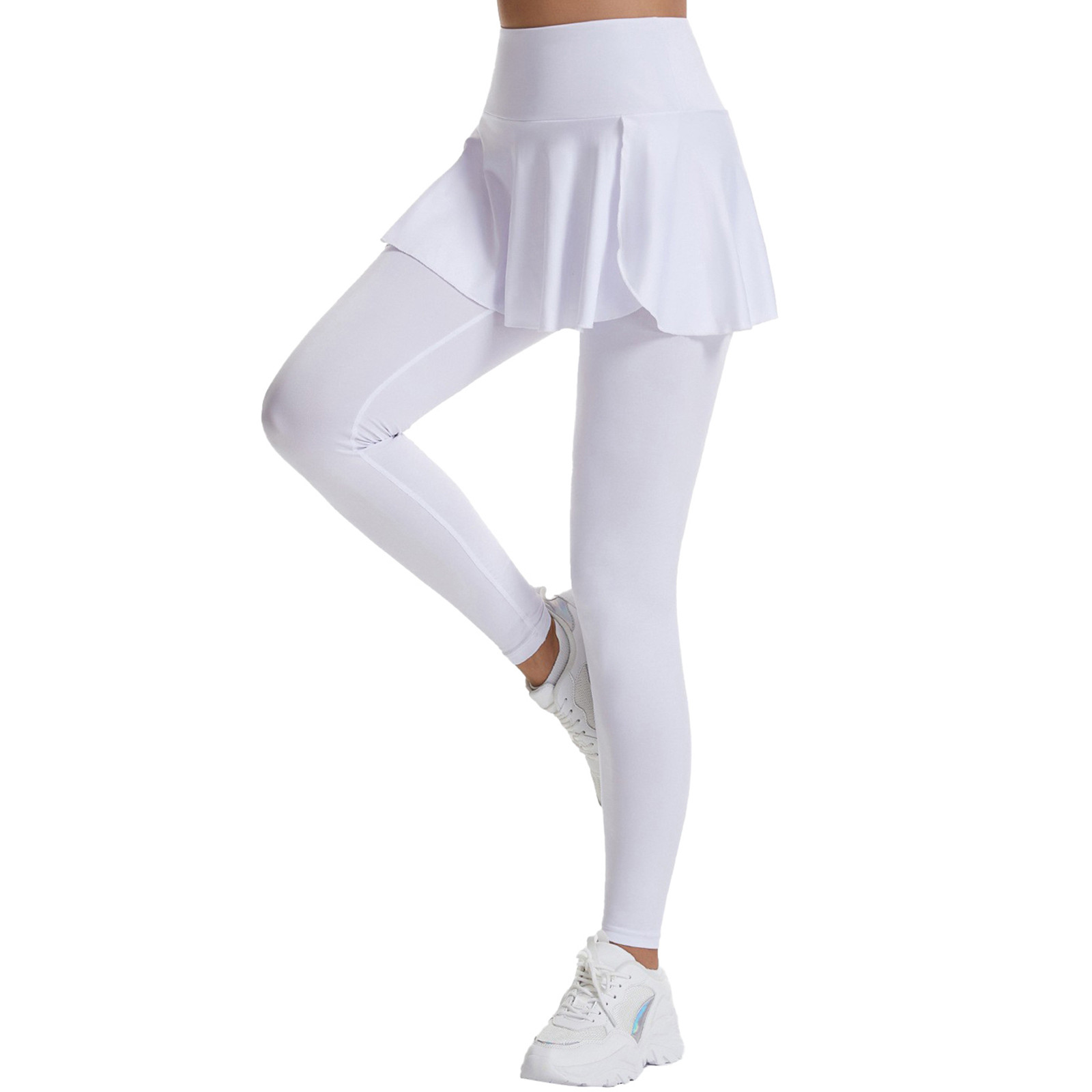 thumbnail image 1 of Falda deportiva plisada de color liso para mujer, cintura alta, que realza las caderas, falda pantalón para bádminton, 1 of 6